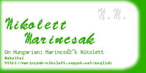 nikolett marincsak business card